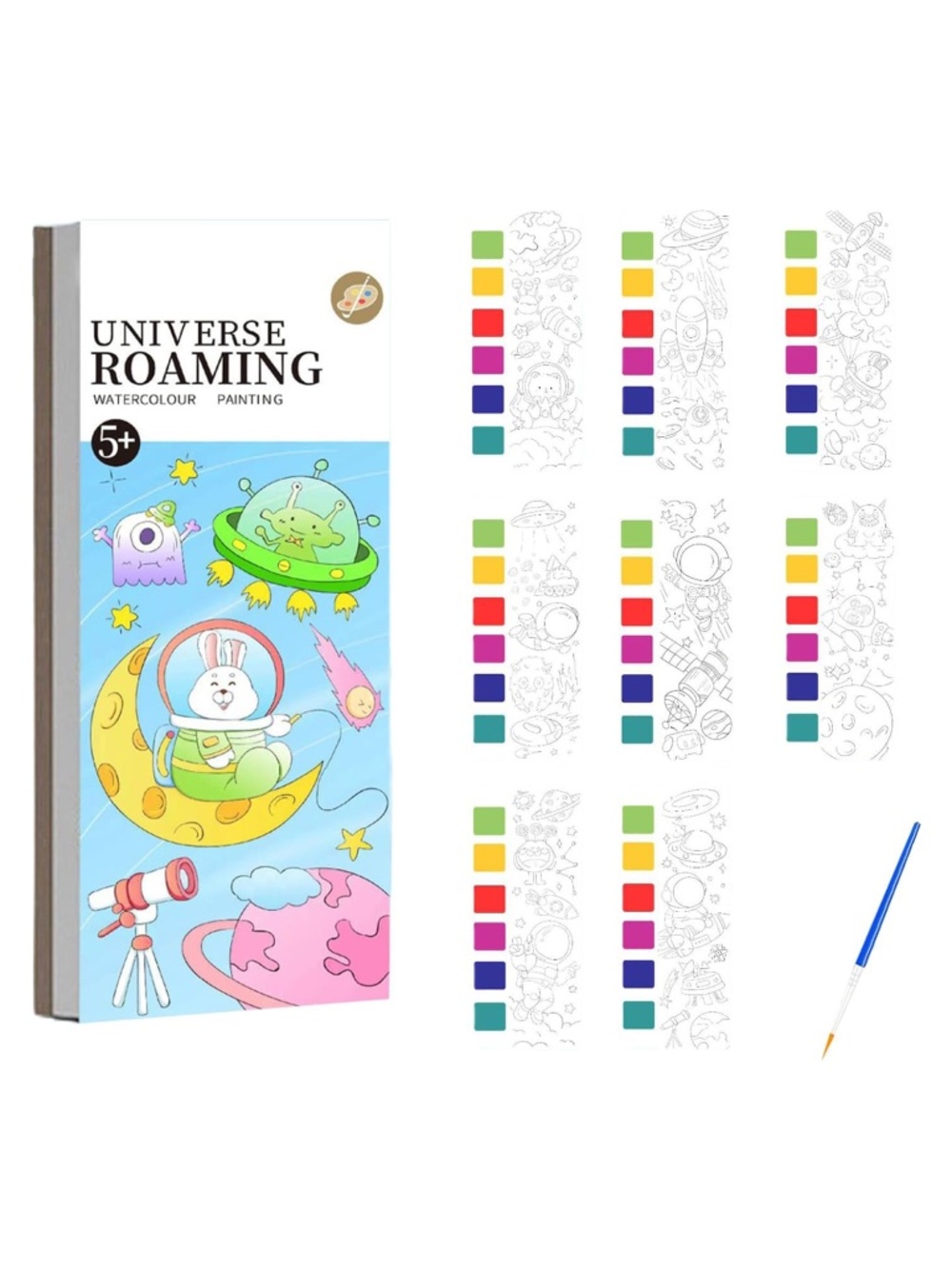 🌺 NIB Pocket Watercolor Painting Book - Universe Roaming Space Theme